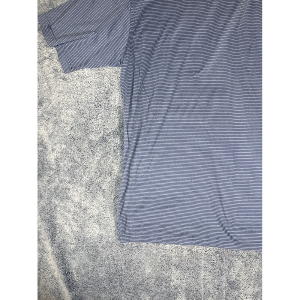 Peter Millar Mens XL Blue Striped 100% Cotton Polo Shirt Crest Logo Short Sleeve - Picture 13 of 16